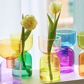 Vase en verre bicolore